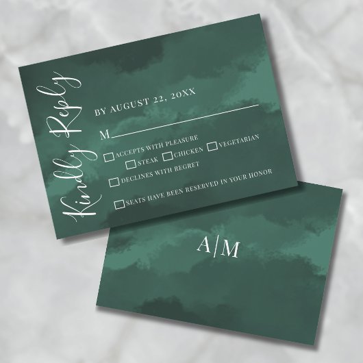 Smaragdgroene Huwelijks RSVP Kaart