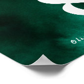 Smaragdgroene Huwelijkstafel Nummer Poster (Hoek)