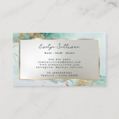 Smaragdgroene inkt marmeren visitekaartje (Achterkant)