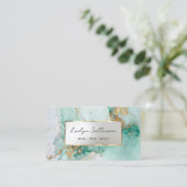 Smaragdgroene inkt marmeren visitekaartje (Staand voorkant)