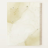 Smaragdgroene ivoor gouden bloemen bruiloft planner (Achterkant)