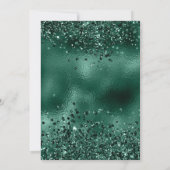 Smaragdgroene jurk Butterfly Gold Quinceanera Kaart (Achterkant)