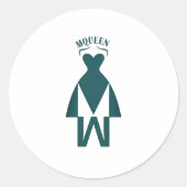 smaragdgroene jurk-silhouet ronde sticker (Voorkant)