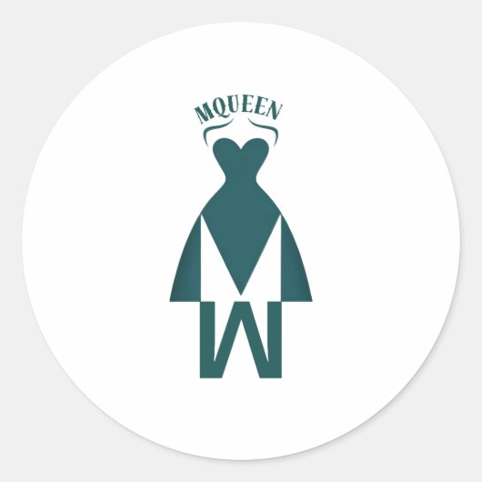 smaragdgroene jurk-silhouet ronde sticker (Voorkant)