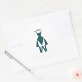 smaragdgroene jurk-silhouet ronde sticker (Envelop)