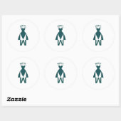 smaragdgroene jurk-silhouet ronde sticker (Vel)