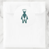 smaragdgroene jurk-silhouet ronde sticker (Tas)