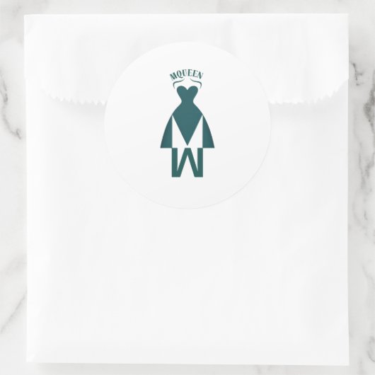 smaragdgroene jurk-silhouet ronde sticker (Tas)