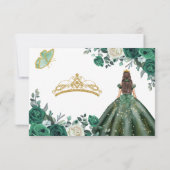 Smaragdgroene jurken Quinceañera QR RSVP kaart (Achterkant)