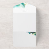 Smaragdgroene juweeltoon trouwkaart all in one uitnodiging (Buitenkant)