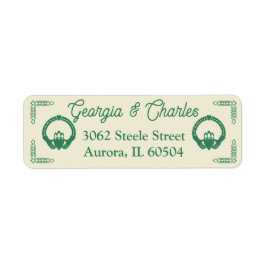 Smaragdgroene Keltische knoop Claddagh bruiloft Etiket