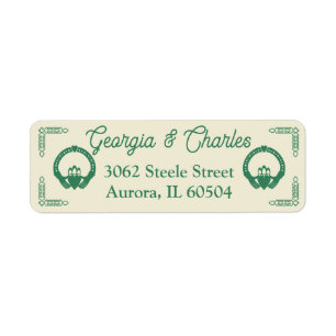 Smaragdgroene Keltische knoop Claddagh bruiloft Etiket