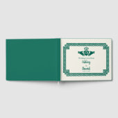 Smaragdgroene Keltische knoop Claddagh bruiloft Gastenboek (Volledig)