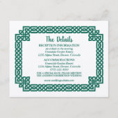 Smaragdgroene Keltische knoop Claddagh bruiloft Informatiekaartje (Voorkant)