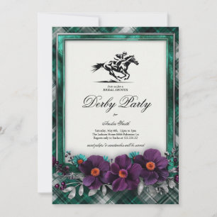 Smaragdgroene Kentucky Derby Bruidsdouche Uitnodig Kaart
