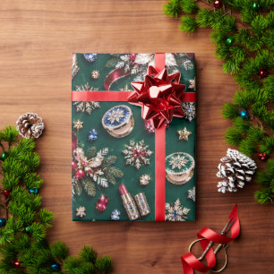 Smaragdgroene Kerst Cosmetica Cadeaupapier