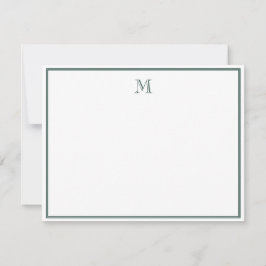 Smaragdgroene Klassieke Vintage Initiële Letter Notitiekaartje