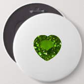 Smaragdgroene knop ronde button 6,0 cm (Voorkant /achterkant)