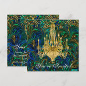 Smaragdgroene Koningsblauwe Gouden Kroonluchter Fe Kaart (Voorkant / Achterkant)