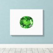 Smaragdgroene Kussen-cut Canvas Afdruk (Insitu (Houten vloer))