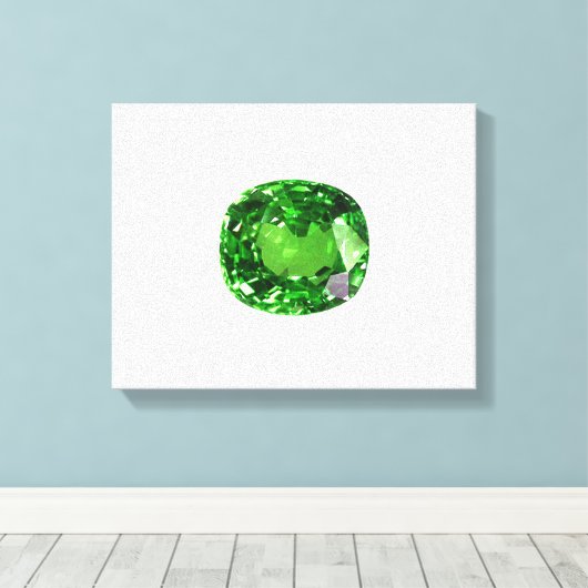 Smaragdgroene Kussen-cut Canvas Afdruk (Insitu (Houten vloer))