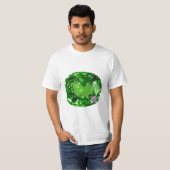 Smaragdgroene Kussen-cut T-shirt (Voorkant volledig)