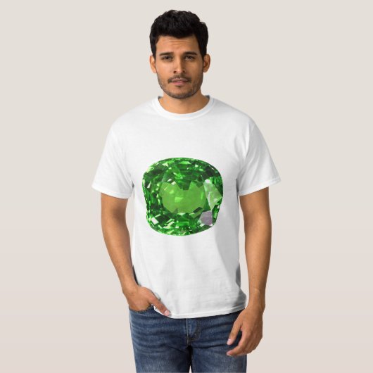 Smaragdgroene Kussen-cut T-shirt (Voorkant volledig)