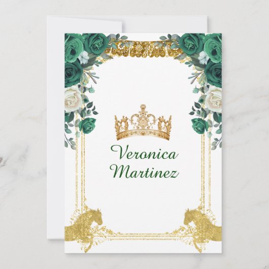 Smaragdgroene laarzen Spaans Goud 15 Años Verjaard Kaart (Achterkant)