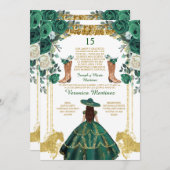 Smaragdgroene laarzen Spaans Goud 15 Años Verjaard Kaart (Voorkant / Achterkant)