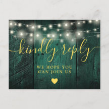 Smaragdgroene Lichtjes Houten Liedverzoek RSVP