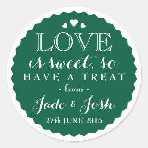 Smaragdgroene liefde is Sweet Bottle Pet Style Fav Ronde Sticker