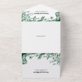  smaragdgroene lijn voor bloemen bruiloft all in one uitnodiging (Buitenkant)