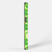 Smaragdgroene Limegroene Art Nouveau Damast Monogr iPhone Hoesje (Rechterkant)