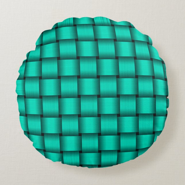 Smaragdgroene lint rond kussen (Voorkant)