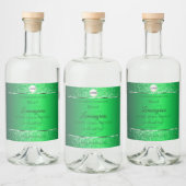 Smaragdgroene logo-initialen glitterproductlabels likeurfles etiket (Flessen)