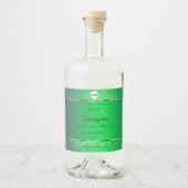 Smaragdgroene logo-initialen glitterproductlabels likeurfles etiket (Voorkant)