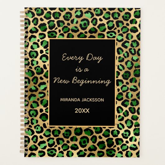 Smaragdgroene luipaard motivatie 2026 planner (Voorkant)