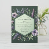 Smaragdgroene Lupine Weide Bruiloft Kaart (Staand voorkant)