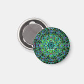 Smaragdgroene mandala-ontwerp magneet (Voorkant / Achterkant)