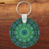 Smaragdgroene mandala-ontwerp sleutelhanger (Achterkant)