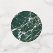 Smaragdgroene marmer elegante gouden aders trouw- confetti (Kleine voorkant)