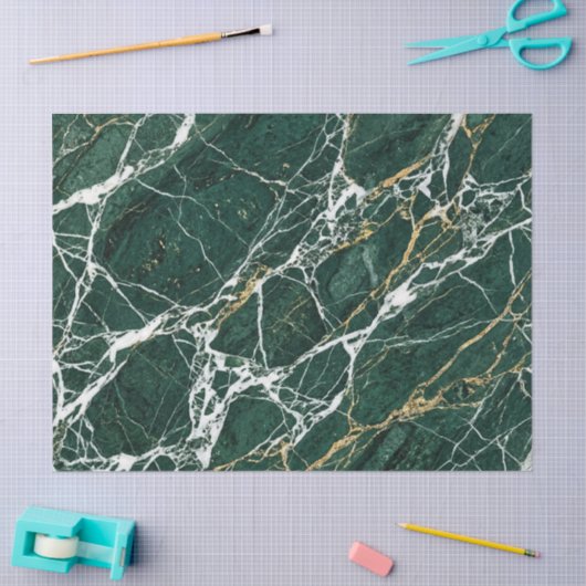 Smaragdgroene marmer elegante gouden geschenkverpa tissuepapier (Craft)