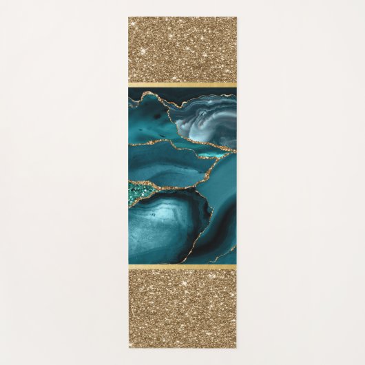 Smaragdgroene marmer goud glitters yogamat (Voorkant)