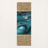 Smaragdgroene marmer goud glitters yogamat (Achterkant)