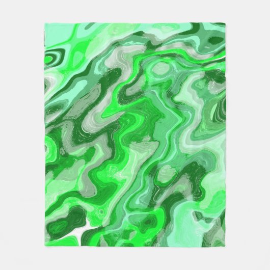 Smaragdgroene marmer textuur abstracte vloeibare v fleece deken (Voorkant)