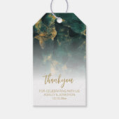 Smaragdgroene marmeren bedankkaartjes cadeaulabel (Voorkant)
