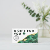 Smaragdgroene marmeren cadeaubon visitekaartje (Staand voorkant)