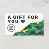 Smaragdgroene marmeren cadeaubon visitekaartje (Voorkant)
