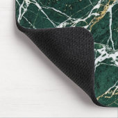 Smaragdgroene marmeren elegante goud geaderde bure muismat (Hoek)