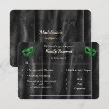 Smaragdgroene Masquerade Zwarte Damast RSVP